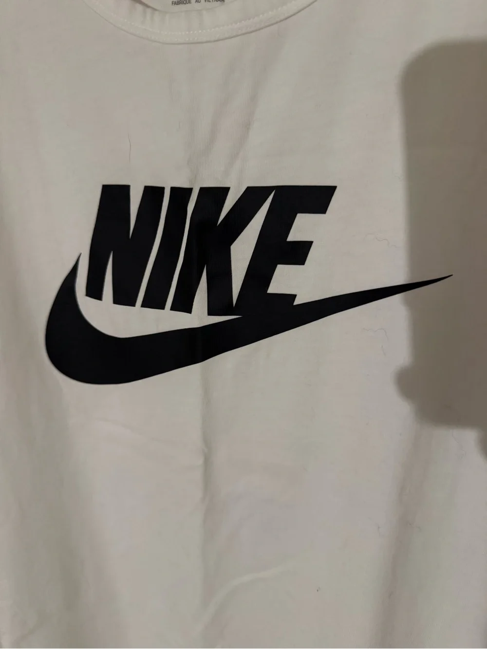 Nike White Tank Top with Black Swoosh Logo
